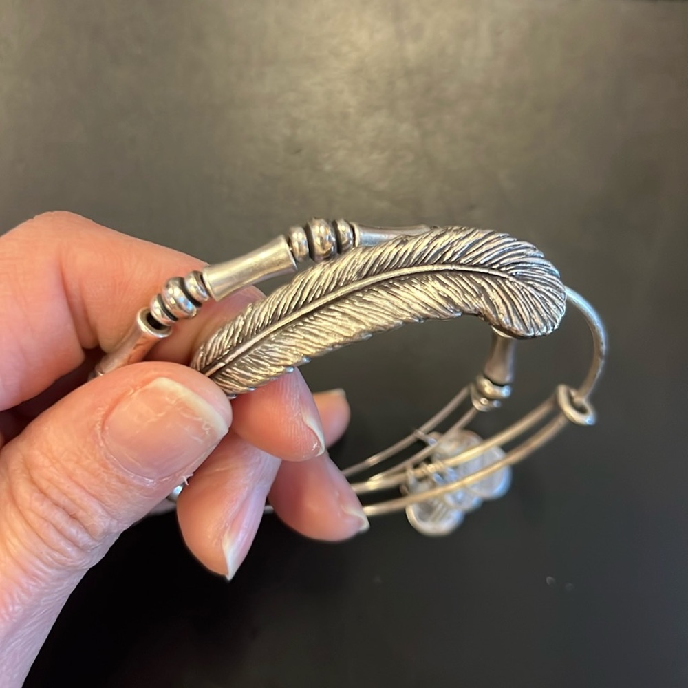 Alex & Ani Feather & Bead Stackable Bracelets